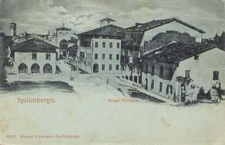 Cartolina d'epoca del Borgo Vecchio di Spilimbergo 1898